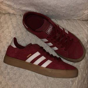 Adidas Maroon Velvet Campus Skateboarding Sneakers